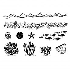 Woodware Clear Stamps Sea Elements | Set of 10