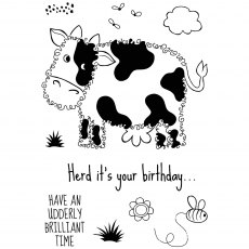 Woodware Clear Stamps Fuzzie Friends Connie The Cow | Set of 10