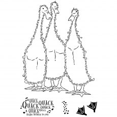 Woodware Clear Stamps Fuzzie Friends Morris, James & Bill the Ducks | Set of 4