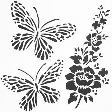 IndigoBlu Stencil Wild Butterflies | 6 x 6 inch