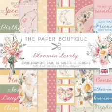 The Paper Boutique Bloomin Lovely 8 x 8 inch Embellishments Pad | 36 sheets