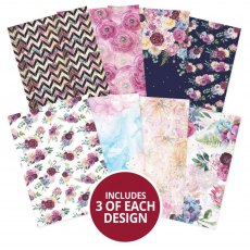 Hunkydory A4 Adorable Scorable Pattern Packs Navy Blossoms | 24 sheets