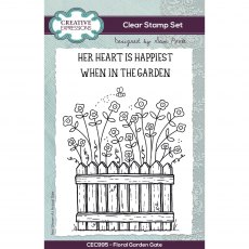 Creative Expressions Sam Poole Clear Stamp Set Floral Garden Gate | Set of 3