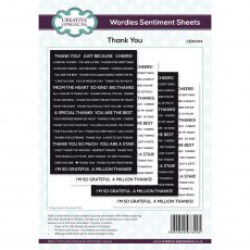 Creative Expressions Wordies Sentiment Sheets Thank You | A5