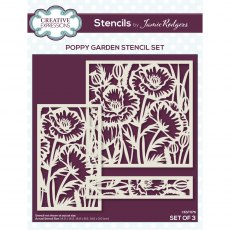 Creative Expressions Stencils By Jamie Rodgers Poppy Garden | Set of 3