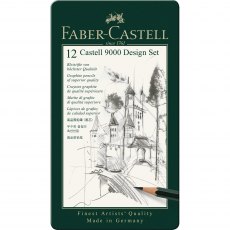 Faber-Castell Castell 9000 Graphite Pencils, Design Set with Tin | Set of 12