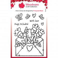 Woodware Clear Stamps Flower Envelope | Set of 8