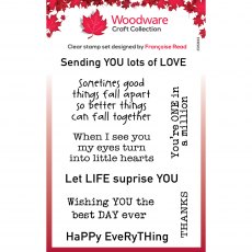Woodware Clear Stamps Happy Everything | Set of 8