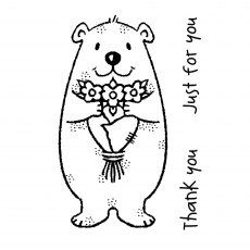Woodware Clear Stamps Flower Bear | Set of 3