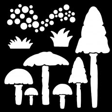 Woodware Stencil Mushrooms | 6 x 6 inch