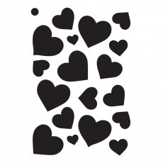 Creative Expressions Mini Stencil Scattered Hearts | 4 x 3 inch