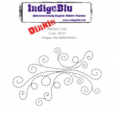 IndigoBlu A7 Rubber Mounted Stamp Dinkie Stitched Curls
