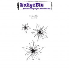 IndigoBlu A6 Rubber Mounted Stamp Poinsettia | Set of 3