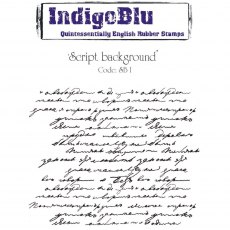 IndigoBlu A6 Rubber Mounted Stamp Script Background