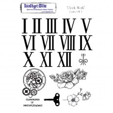 IndigoBlu A5 Rubber Mounted Stamp Clock Work | Set of 18