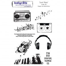 IndigoBlu A5 Rubber Mounted Stamp Loud Music | Set of 9