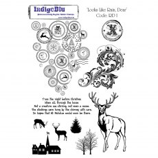 IndigoBlu A5 Rubber Mounted Stamp Looks Like Rain Deer | Set of 10