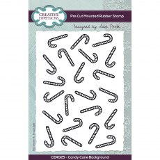 Creative Expressions Sam Poole Rubber Stamp Candy Cane Background