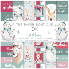 The Paper Boutique Let it Snow Embellishment Pad | 8 x 8 inch