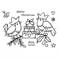 Woodware Clear Stamps Robin Party | Set of 7