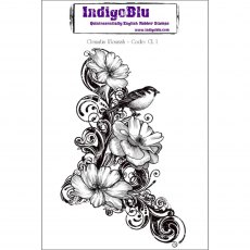 IndigoBlu A6 Rubber Mounted Stamp Clematis Flourish