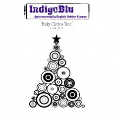 IndigoBlu A6 Rubber Mounted Stamp Funky Circles Tree