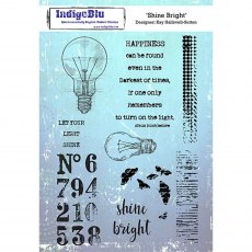 IndigoBlu A5 Rubber Mounted Stamp Shine Bright | Set of 9