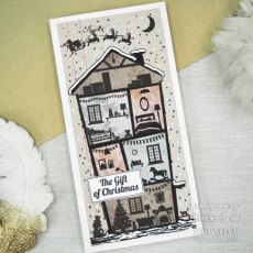 Creative Expressions Designer Boutique Collection Rubber Stamp Christmas Town House