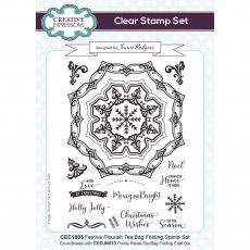 Creative Expressions Jamie Rodgers Clear Stamp Set Tea Bag Folding Festive Flourish | Set of 16