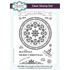 Creative Expressions Jamie Rodgers Clear Stamp Set Tea Bag Folding Frosty Wreath | Set of 13