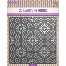 Nellie Snellen 3D Embossing Folder Square Frame Flower Pattern