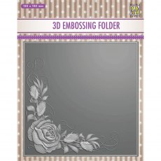 Nellie Snellen 3D Embossing Folder Rose Corner