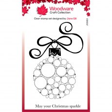 Woodware Clear Stamps Big Bubble Bauble Curly Ribbon | Set of 2