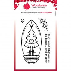 Woodware Clear Stamps Tree Light Bulb | Set of 4