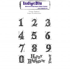 IndigoBlu A6 Rubber Mounted Stamp Design Numbers | Set of 12