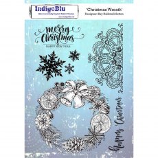 IndigoBlu A5 Rubber Mounted Stamp Christmas Wreath | Set of 7