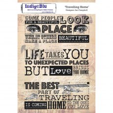 IndigoBlu A5 Rubber Mounted Stamp Travelling Home | Set of 3