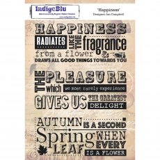 IndigoBlu A5 Rubber Mounted Stamp Happiness | Set of 3