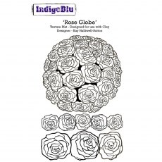 IndigoBlu A6 Rubber Mounted Stamp Rose Globe | Set of 3