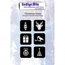 IndigoBlu A6 Rubber Mounted Stamp Christmas Icons | Set of 6