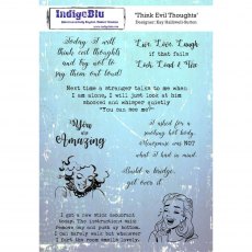 IndigoBlu A5 Rubber Mounted Stamp Think Evil Thoughts | Set of 9