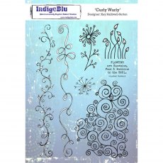 IndigoBlu A5 Rubber Mounted Stamp Curly Wurly | Set of 7