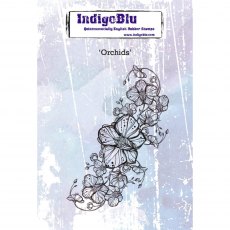 IndigoBlu A6 Rubber Mounted Stamp Orchids