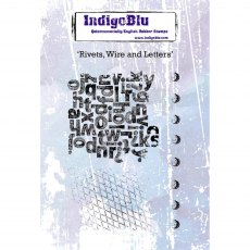 IndigoBlu A6 Rubber Mounted Stamp Rivet Wire and Letters | Set of 3
