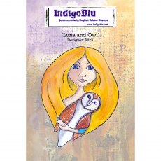 IndigoBlu A6 Rubber Mounted Stamp Luna and Owl