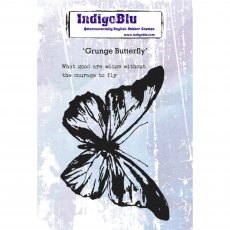 IndigoBlu A6 Rubber Mounted Stamp Grunge Butterfly | Set of 2