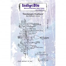 IndigoBlu A6 Rubber Mounted Stamp Fandangle Feathers | Set of 5