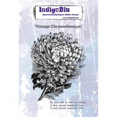 IndigoBlu A6 Rubber Mounted Stamp Vintage Chrysanthemum | Set of 2