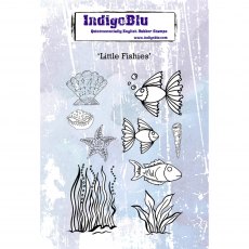 IndigoBlu A6 Rubber Mounted Stamp Little Fishies | Set of 9