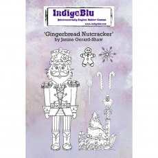 IndigoBlu A6 Rubber Mounted Stamp Gingerbread Nutcracker | Set of 7